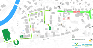 Trassenplanung mit den nächsten Bauabschnitten in der Friedrichstraße